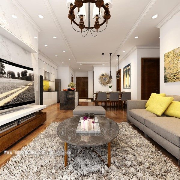 Thiết kế nội thất phòng khách căn hộ Park Hill Premium